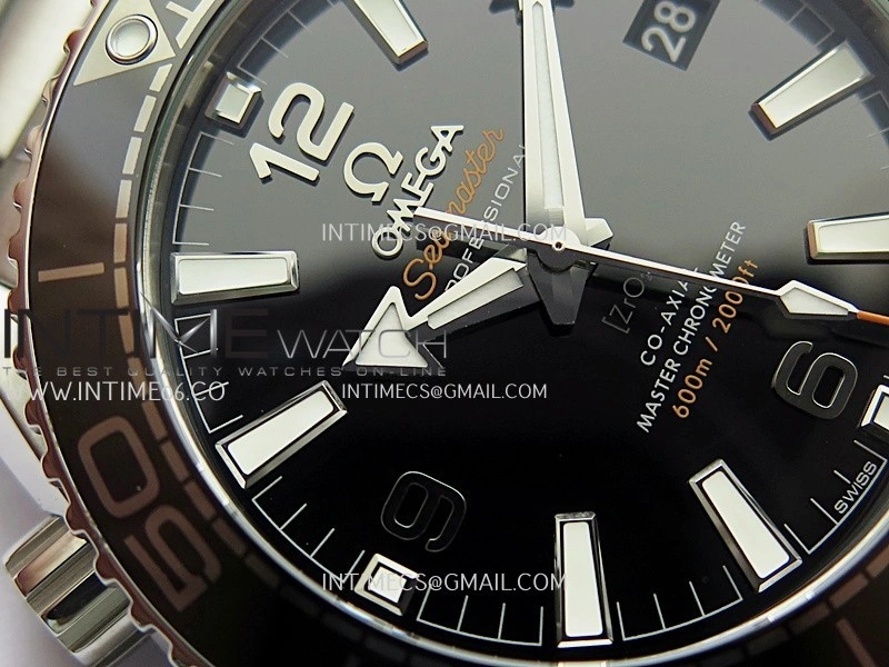 Planet Ocean 39.5mm Black Ceramic Bezel SS V4 VSF 1:1 Best Edition Black Dial On SS Bracelet Super Clone Asian 8800